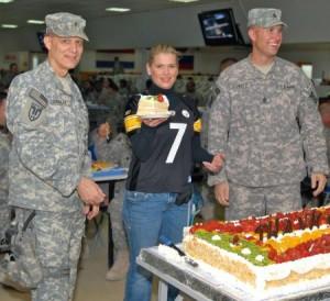 Actress Kristy Swanson at Thanksgiving in Afghanistan. Photo by Sgt. Chris Florence