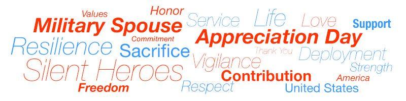 Military Spouse word association heroes, contribution, honor and more