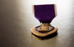 The Purple Heart awarded to Staff Sgt. Donald P. McCook