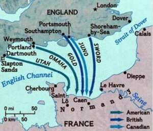 D-Day Landing Beach Map