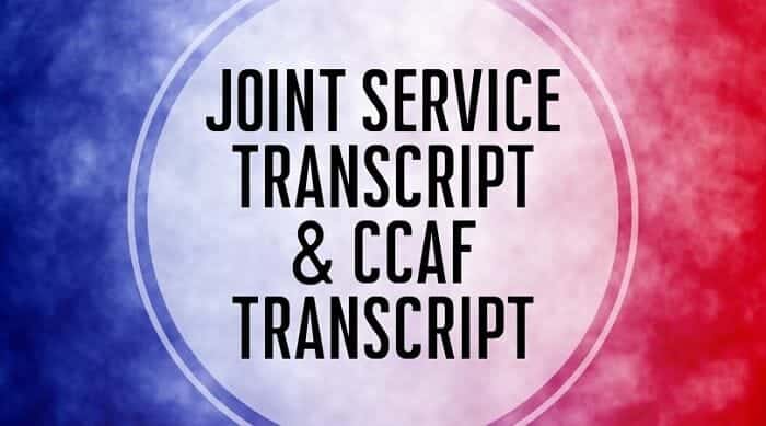 Joint Service Transcript (JST) & CCAF Transcript